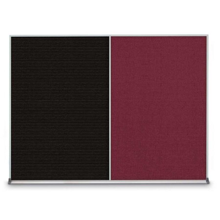 United Visual Products Triple Door Radius Corkboard, 72"X36", S UV8005-SATIN-APRICOT